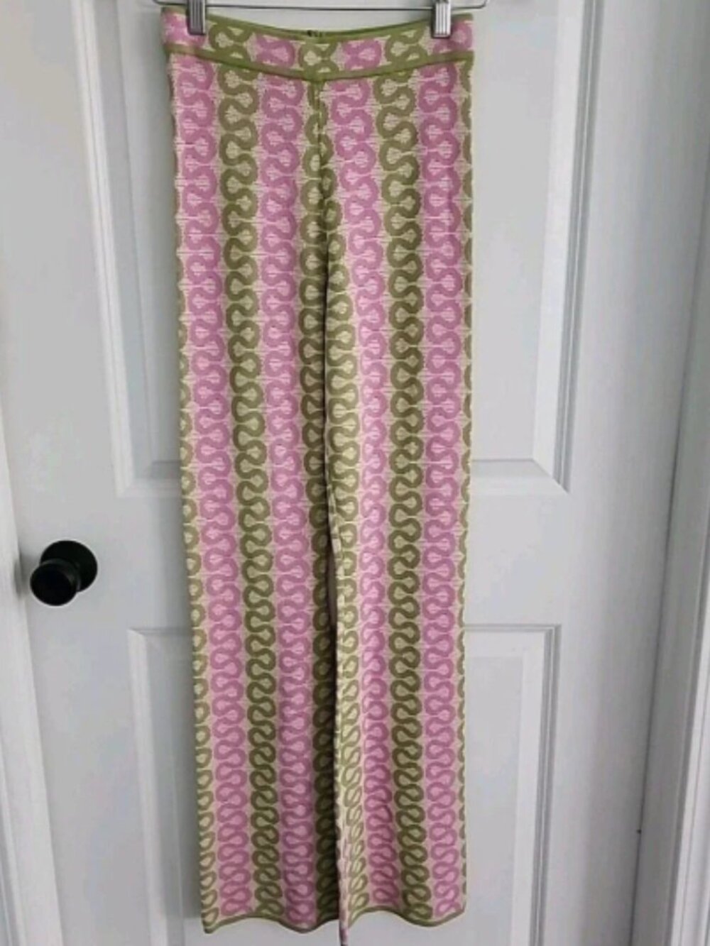 HOUSE OF HARLOW 1960 Patterned Knit Crochet Pants Boho Retro Flare Leg Size XS